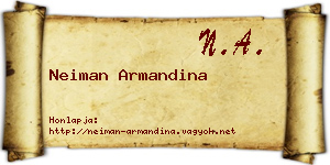 Neiman Armandina névjegykártya